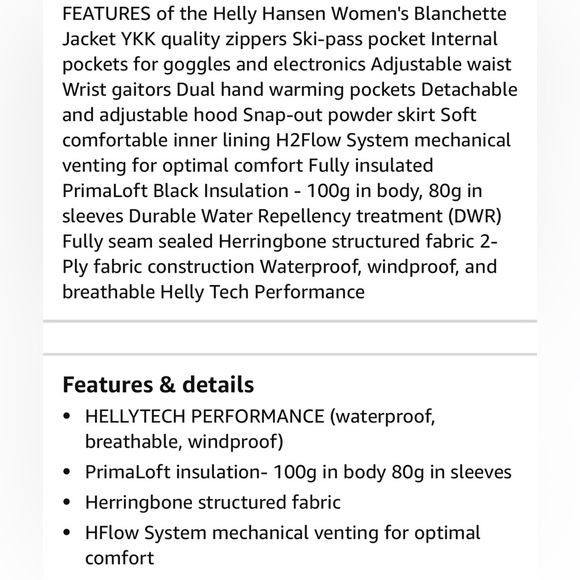 HellyHansen Blanchette Tech Performance SzS Grey WinterParka DoubleCollar NWOT - Picture 6 of 15